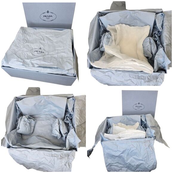 Authentic PRADA Empty Light Blue Box w Tissue Paper & Dustbags 13.75"x12"x5.25" - Picture 6 of 15